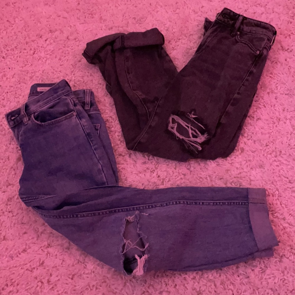 two pairs of pacsun bf/mom jeans
